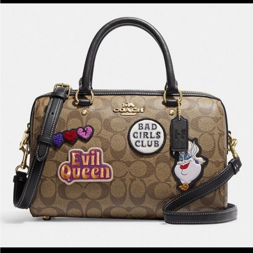 COACH X DISNEY ROWAN Satchel Signature Canvas Villain Patches CC149 NWT $428